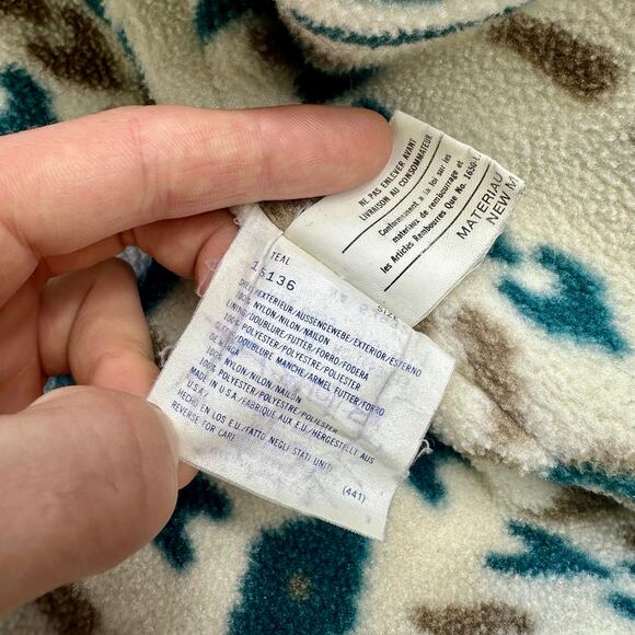 90s Vintage Woolrich Blue Bomber Jacket Nylon Fleece Made In USA Women’s Size M - Picture 6 of 6